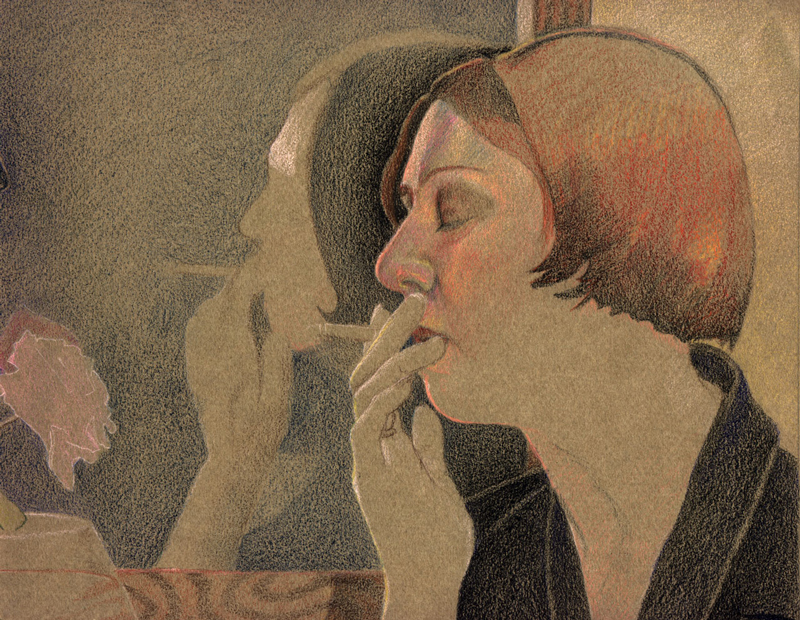 Repose - colored pencil