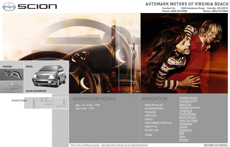 OEM automotive site template design - web 1.0