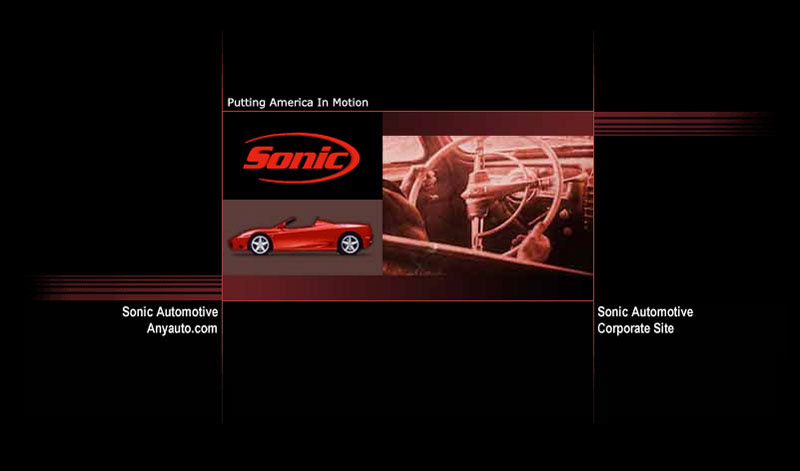 Sonic Automotive Dealer group homepage design and Flash applicaton - web 1.0