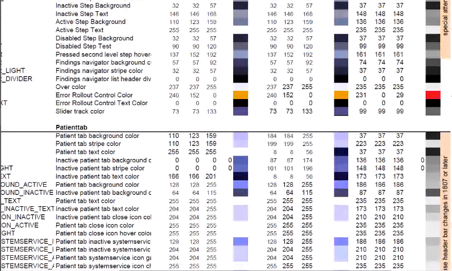 Mapping legacy color values and application states to SHUI color values - SHUI Transition Phase